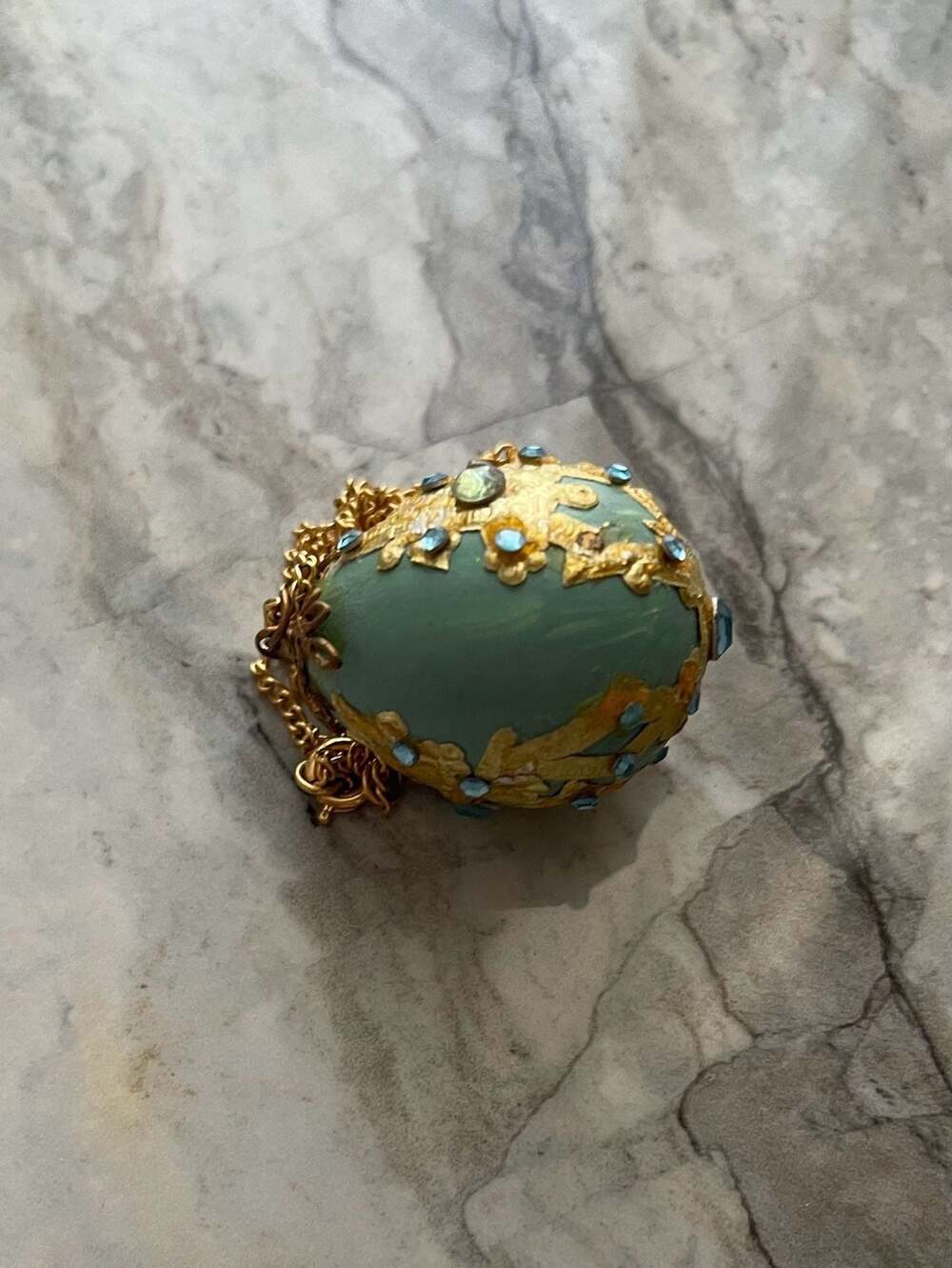 OOAK Handcrafted Robin's Egg Pendant Artisan Collector's Estate - Picture 2 of 6